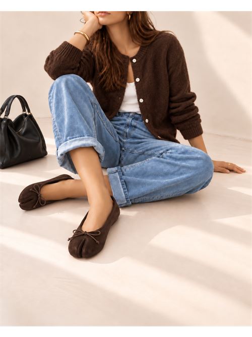 Ballerina Tabi in suede choco IL LACCIO | 5462SUEDECHOCO